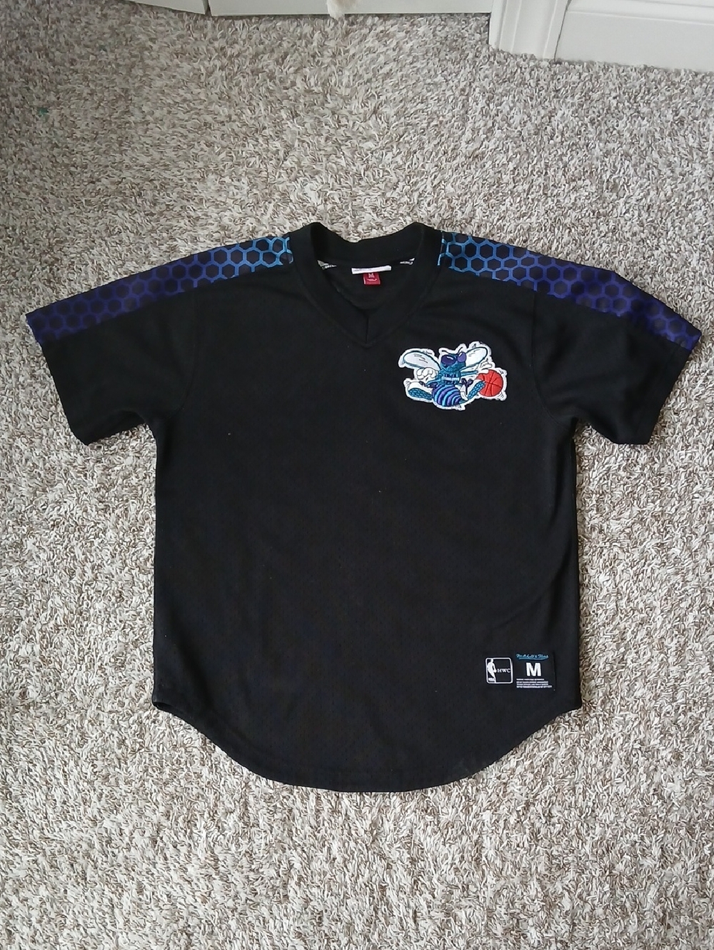 Mitchell & Ness Charlotte Hornet Mesh NBA Basketball Jersey sz Medium Black